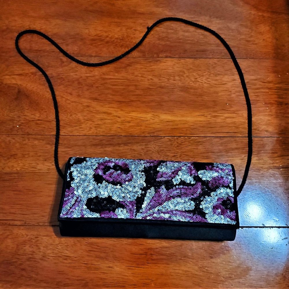Sequin clutch evening bag